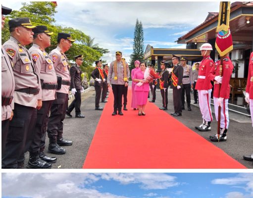 Pedang Pora Warnai Pisah Sambut Kapolres Lampung Barat
