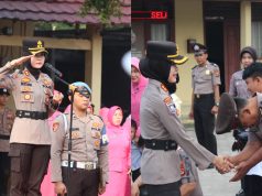 Kapolres Pesisir Barat Pimpimpin Upacara Kenaikan Pangkat 20 Personil Periode 1 Juli 2016