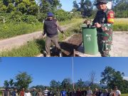 Koramil 422-05 Belalau Gelar Gotong Royong di kecamatan Batu ketulis dalam Rangka Radin Inten Asri